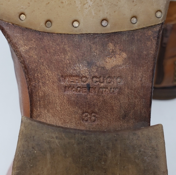 Steven By Steve Madden tan leather boots with brass rivets size 36 - Picture 13 of 13